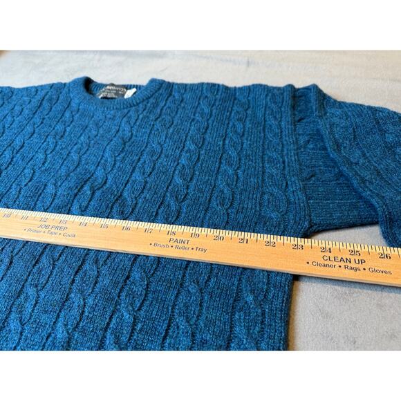 Burberry Vintage Blue men's Sweater size Small Made in England 100% Wool - Picture 3 of 5